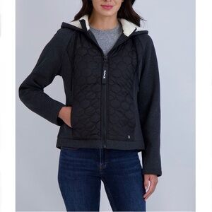 Hurley Black Quilted Fleece Hooded Jacket Women’s Size XL NEW